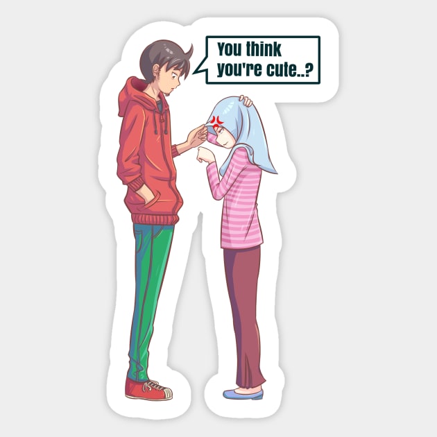 You think you're cute? Sticker by Nizartdesign